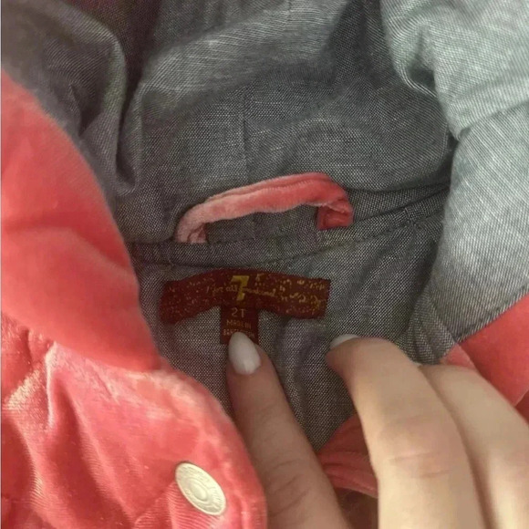 7 for all mankind girls velvet pink jacket 2T - Picture 4 of 7